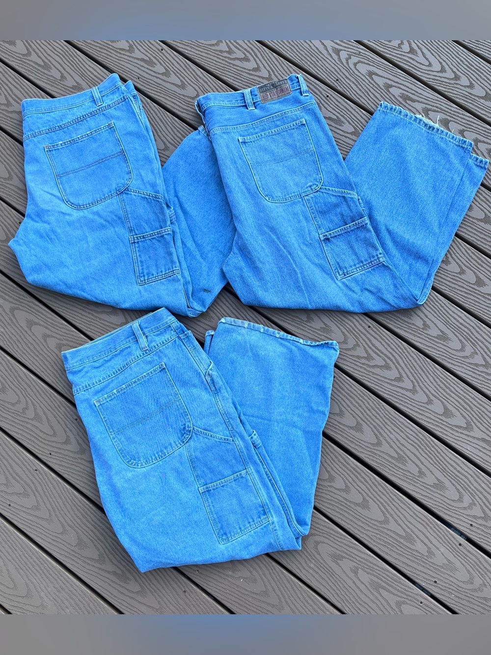 Vintage 90’s Denim Cargo Lose Fit Carpenter Pants. 42/30